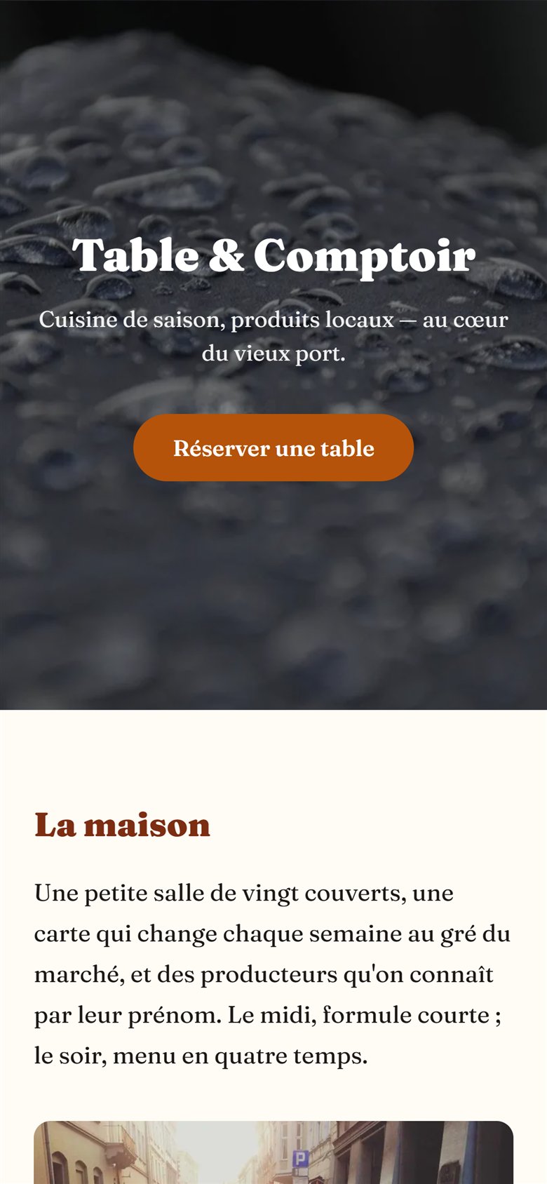 Constructeur de mini-sites, sur téléphone